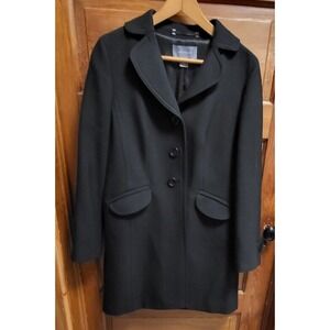 ANN TAYLOR Womens Black Wool Dress Coat Size 10